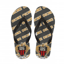 OGC Nice Football Club Flip Flops Thongs V-Strap Sandals - OGC Nice Football Club Medley Monogram Wordmark