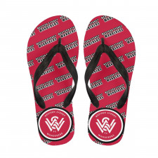 Western Sydney Wanderers FC Flip Flops Thongs V-Strap Sandals - Western Sydney Football Club Medley Monogram Wordmark