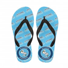 Wycombe Wanderers FC Flip Flops Thongs V-Strap Sandals - Wanderers Football Club Medley Monogram Wordmark