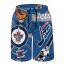 NHL Winnepeg Jets Beach Shorts Swim Pants Swimming Trunks - Winnepeg Jets Mania Collage Logo