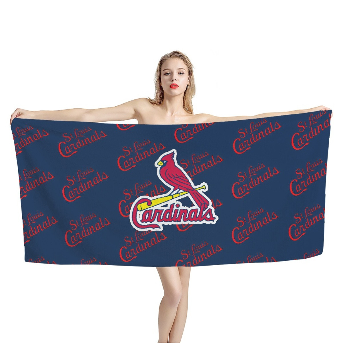 MLB St. Louis Cardinals Bath Beach Towel - St. Louis Cardinals Medley Monogram Wordmark