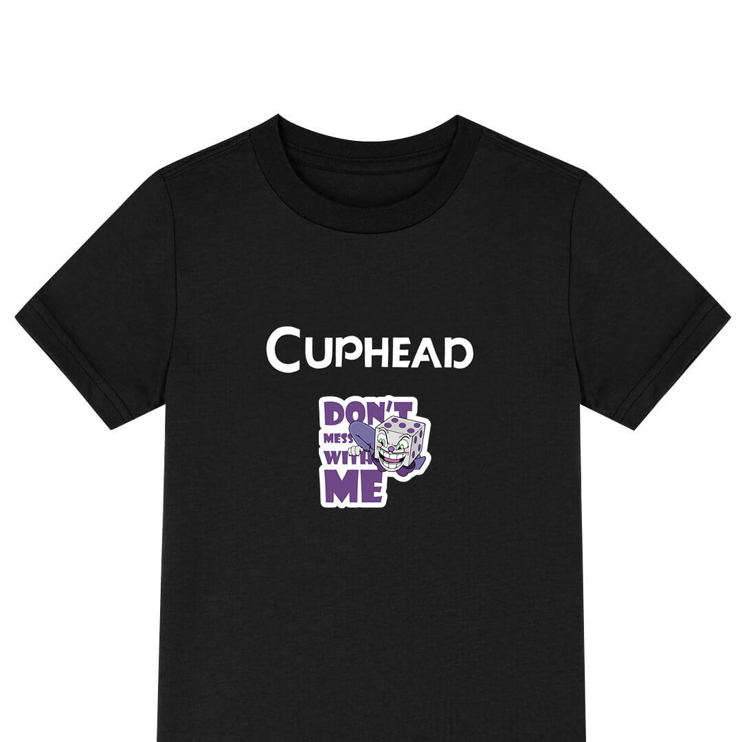 Cuphead King Dice Tee Shirt T-Shirt Short Sleeve - King Dice Don't Mess with Me Sticker Art