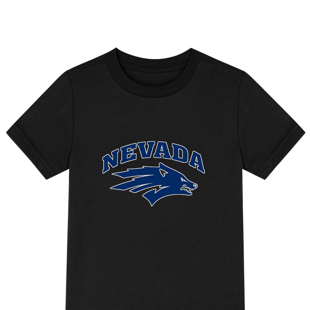 Nevada Wolf Pack Tee Shirt T-Shirt Short Sleeve - Nevada Wolf Pack College Football Team Single Logo
