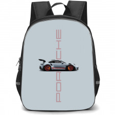 Porsche Backpack StudentPack - Silver 911 Vertical Font Background