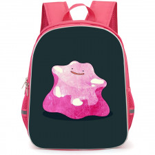 Pokemon Ditto Backpack StudentPack - Ditto Pink Slime Black Background