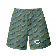 NFL Green Bay Packers Beach Shorts Swim Pants Swimming Trunks - Green Bay Packers Medley Monogram Wordmark