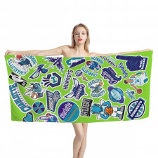 NBA Charlotte Hornets Bath Beach Towel - Hornets Mania Sticker Collage Logos
