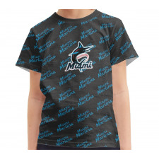 MLB Miami Marlins Tee T-Shirt - Miami Marlins Angels Medley Monogram Wordmark