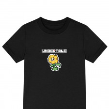 Undertale Flowey Tee Shirt T-Shirt Short Sleeve - Flowey Laughing Chibi Sticker Art