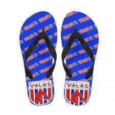 Volos Flip Flops Thongs V-Strap Sandals - Volos Football Club Medley Monogram Wordmark
