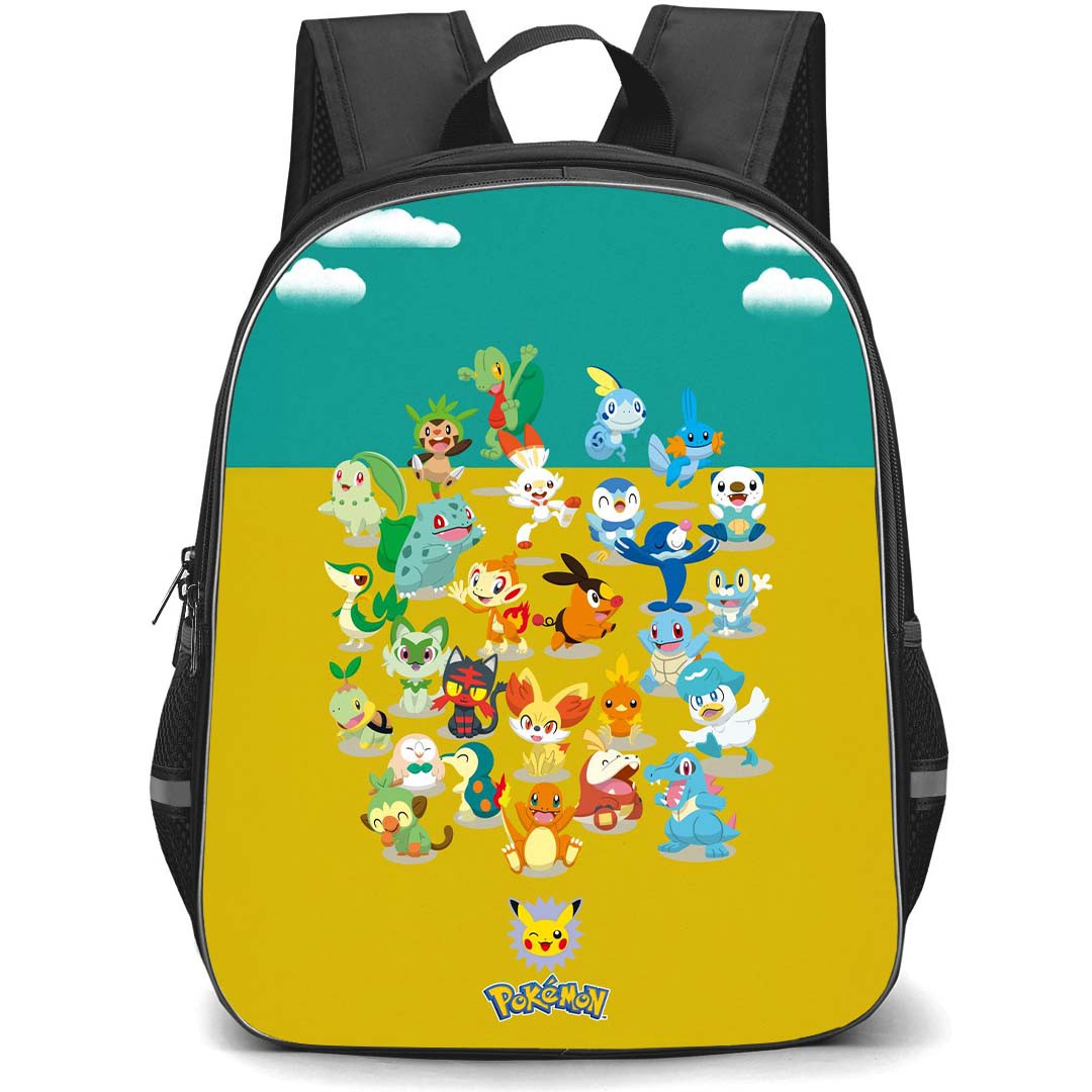 Pokemon Backpack StudentPack - Pokemon Character Series Blue Yellow Background