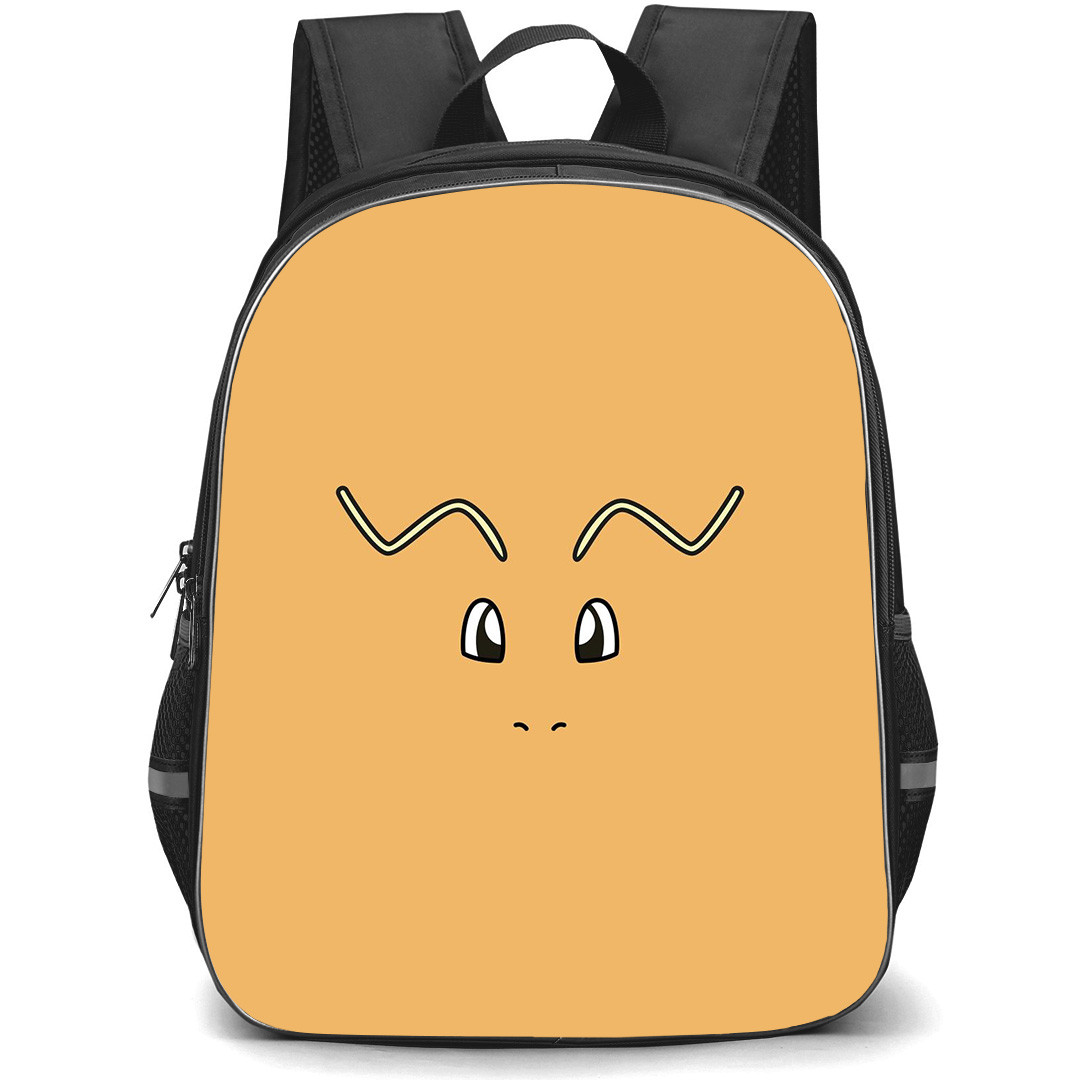 Pokemon Dragonite Backpack StudentPack - Dragonite Minimalist Art On Yellow Background