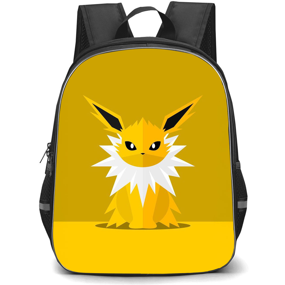 Pokemon Jolteon Backpack StudentPack - Jolteon Minimalist Art On Yellow Background