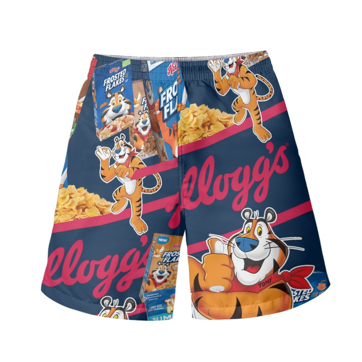 Kelloggs Beach Shorts Swim Pants Swimming Trunks - Kelloggs Mania Collage Logo