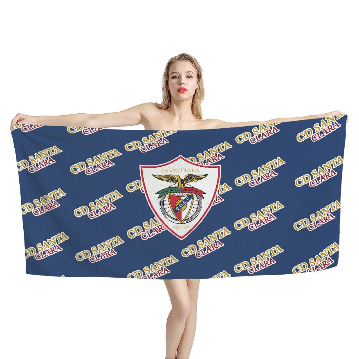 CD Santa Clara Bath Beach Towel - Santa Football Club Medley Monogram Wordmark