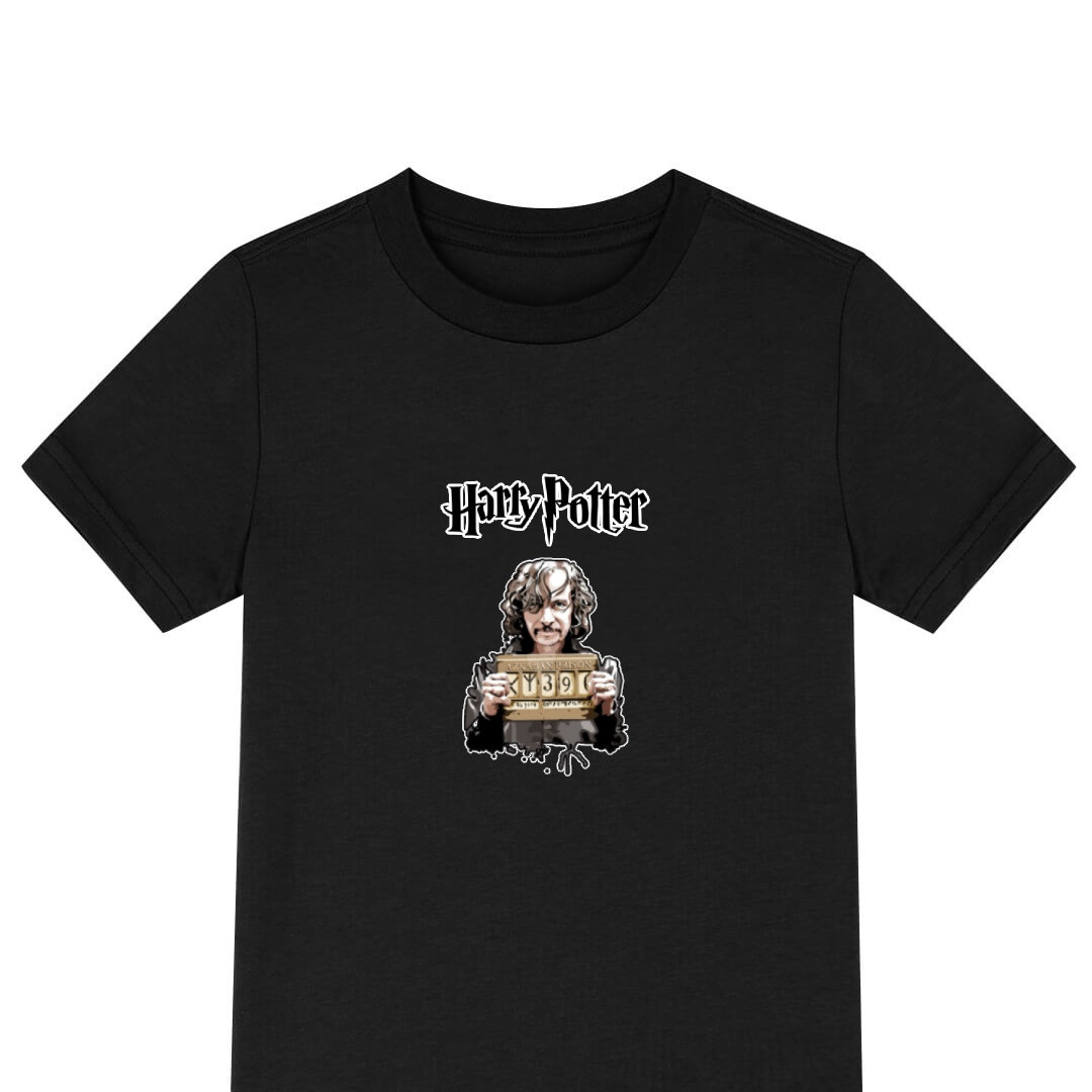 Harry Potter Sirius Black Tee Shirt T-Shirt Short Sleeve - Sirius Black Wanted Illustration Sticker Art