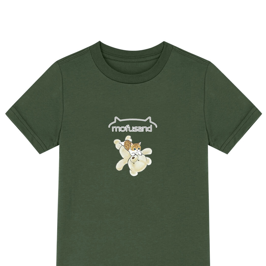 Mofusand Tee Shirt T-Shirt Short Sleeve - Mofusand Lying On Bear Plush