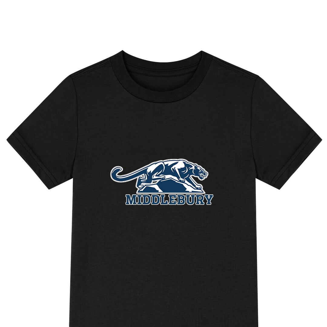 Middlebury College Panthers Tee Shirt T-Shirt Short Sleeve - Middlebury College Panthers College Football Team Single Logo