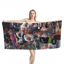 F1 Formula One Max Verstappen Bath Beach Towel - Max Verstappen Collage