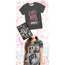 Mother's Day Custom Tee Shirt T-Shirt Short Sleeve Photo Upload Personalised - Customized T-Shirt For Mom