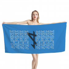 F1 Formula One Alpine Bath Beach Towel - Alpine Word Art On Blue Background