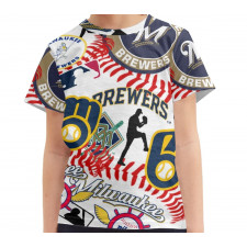 MLB Milwaukee Brewers Tee T-Shirt - Milwaukee Brewers Mania Collage Logo