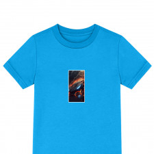 Lamborghini Tee Shirt T-Shirt Short Sleeve - Lamborghini Black Orange Thunder Graphic Background