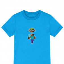 Minecraft Steve Tee Shirt T-Shirt Short Sleeve - Steve With Double Diamond Swords Chibi Art Series