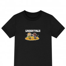 Undertale Tee Shirt T-Shirt Short Sleeve - Undertale Frisk Asriel Playing On Flower Ground