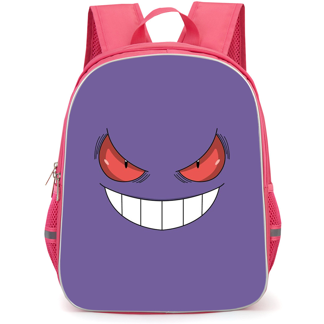 Pokemon Gengar Backpack StudentPack - Gengar Minimalist Art On Purple Background