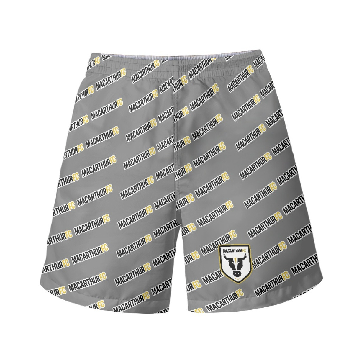 Macarthur FC Beach Shorts Swim Pants Swimming Trunks - Macarthur Football Club Medley Monogram Wordmark