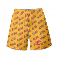 NHL Calgary Flames Beach Shorts Swim Pants Swimming Trunks - Calgary Flames Medley Monogram Wordmark