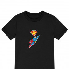 Superman Tee Shirt T-Shirt Short Sleeve - Superman Flying Cartoon Art