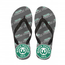 Warta Poznan Flip Flops Thongs V-Strap Sandals - Poznan Football Club Medley Monogram Wordmark