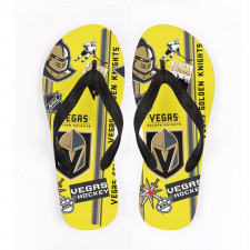 NHL Vegas Golden Knights Flip Flops Thongs V-Strap Sandals - Vegas Golden Knights Mania Collage Logo