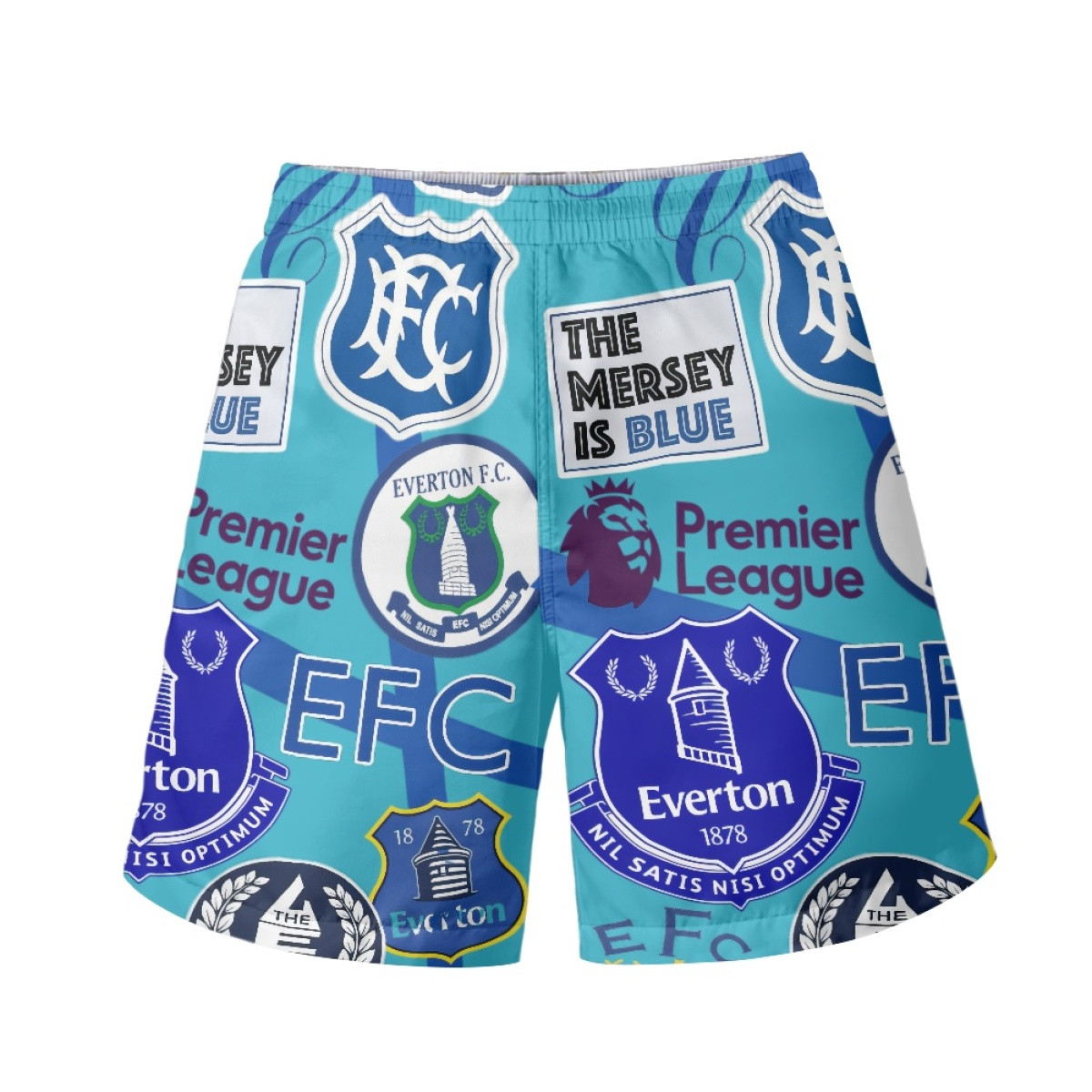 Everton F.C Beach Shorts Swim Pants Swimming Trunks - Everton F.C Mania Collage Logo