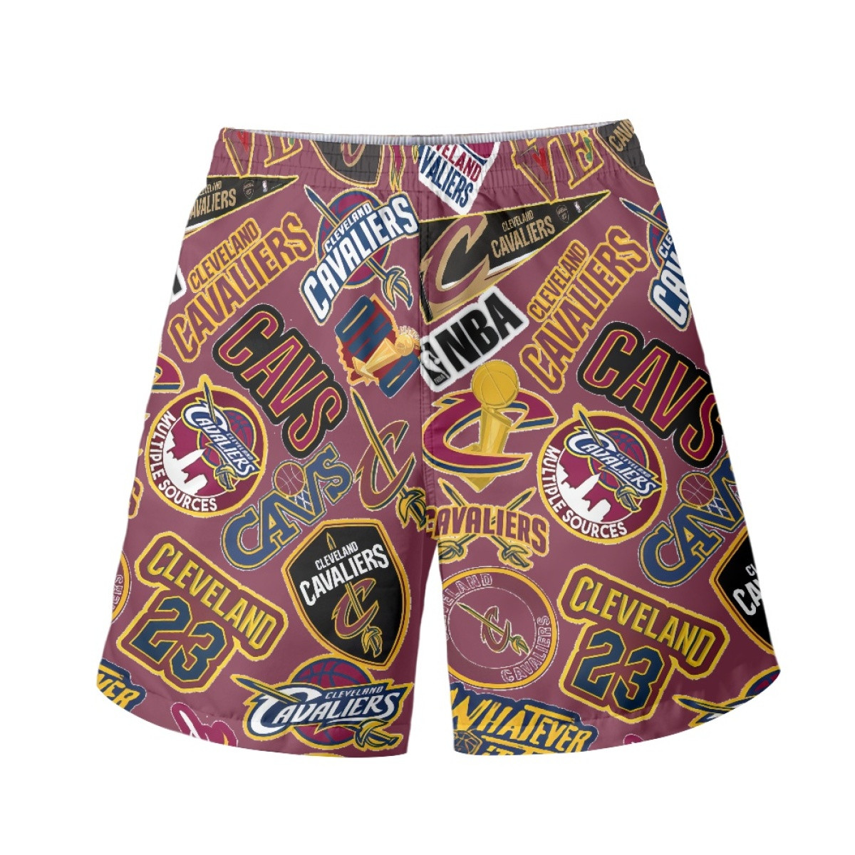 NBA Cleveland Cavaliers Beach Shorts Swim Pants Swimming Trunks - Cleveland Cavaliers Mania Collage Logo