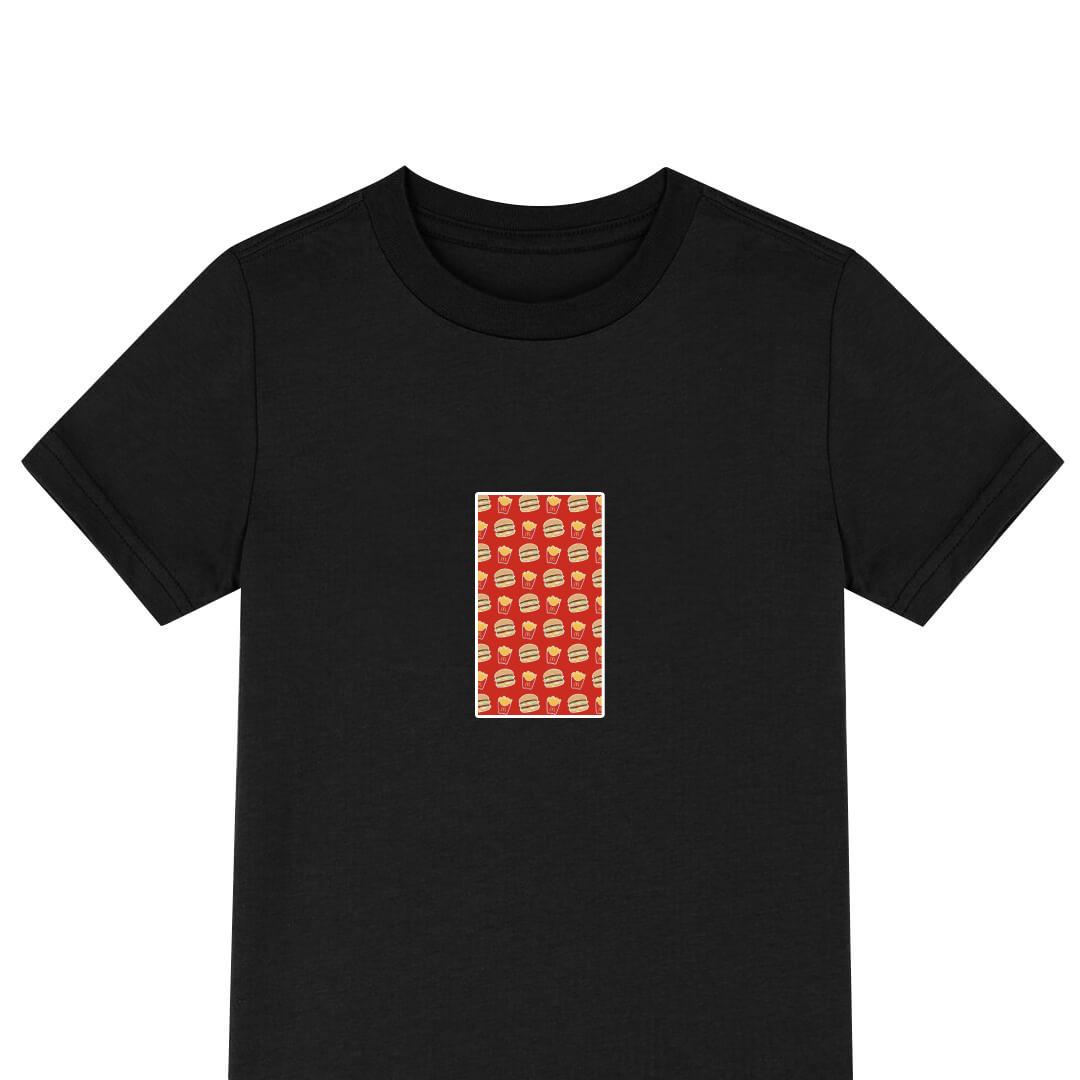 Mcdonald Tee Shirt T-Shirt Short Sleeve - Mcdonald Pattern Art On Red Background