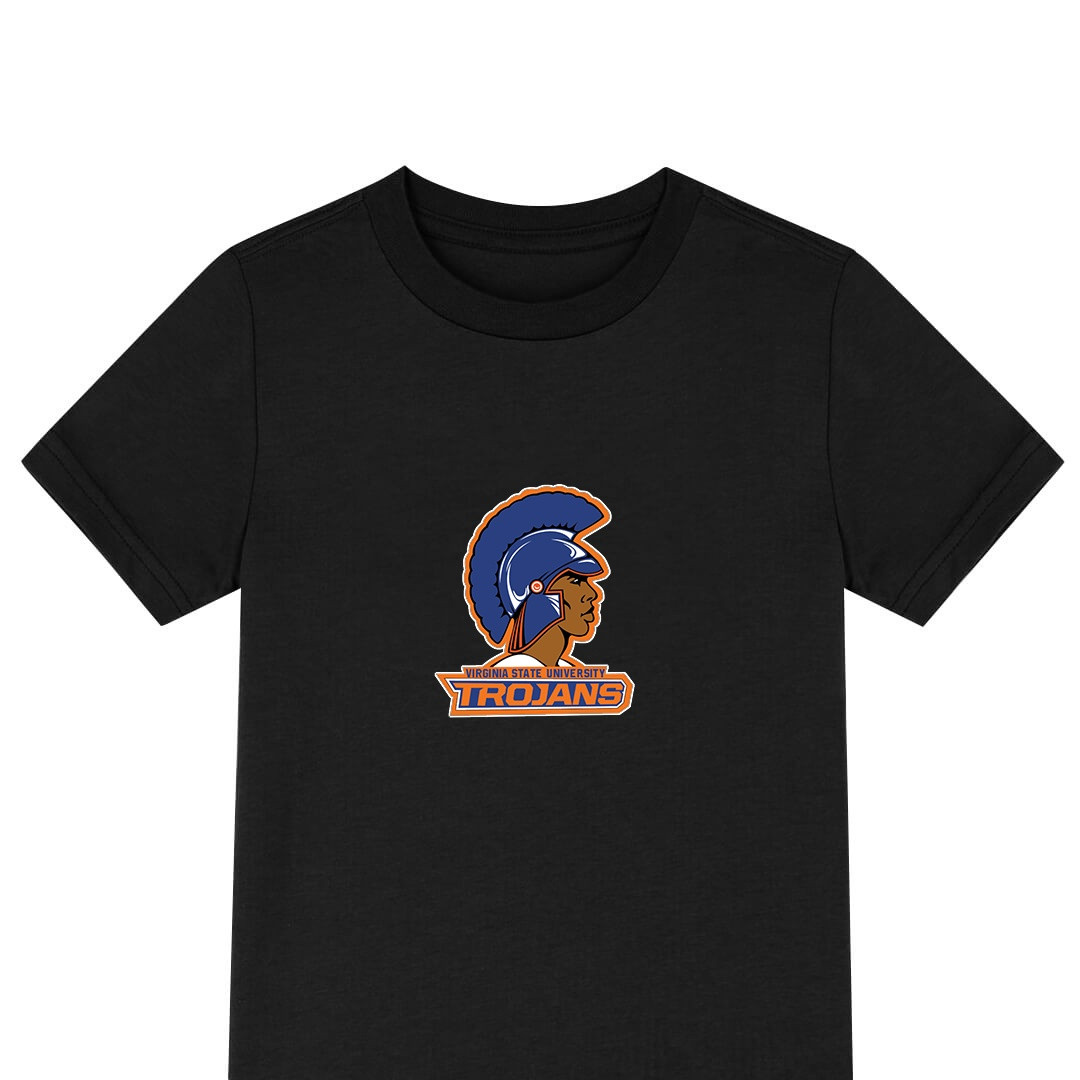Trojans Virginia State University Tee Shirt T-Shirt Short Sleeve - Trojans Virginia State University College Football Team Single Logo