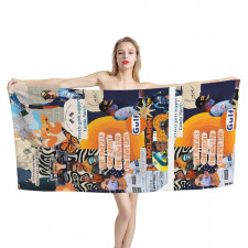 F1 Formula One Lando Norris Bath Beach Towel - Lando Norris Give Yourself Some Credit Collage