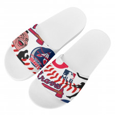 MLB Atlanta Braves Slides Pool Slider Slide On Sandals - Atlanta Braves Mania Collage Logo
