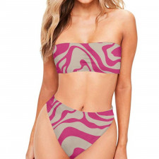 Burga Art Pattern Bandeau Bikini Two Piece Women's Swimsuit - Burga Siren Art Poster