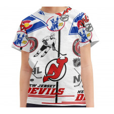 NHL New Jersey Devils Tee T-Shirt - New Jersey Devils Mania Collage Logo