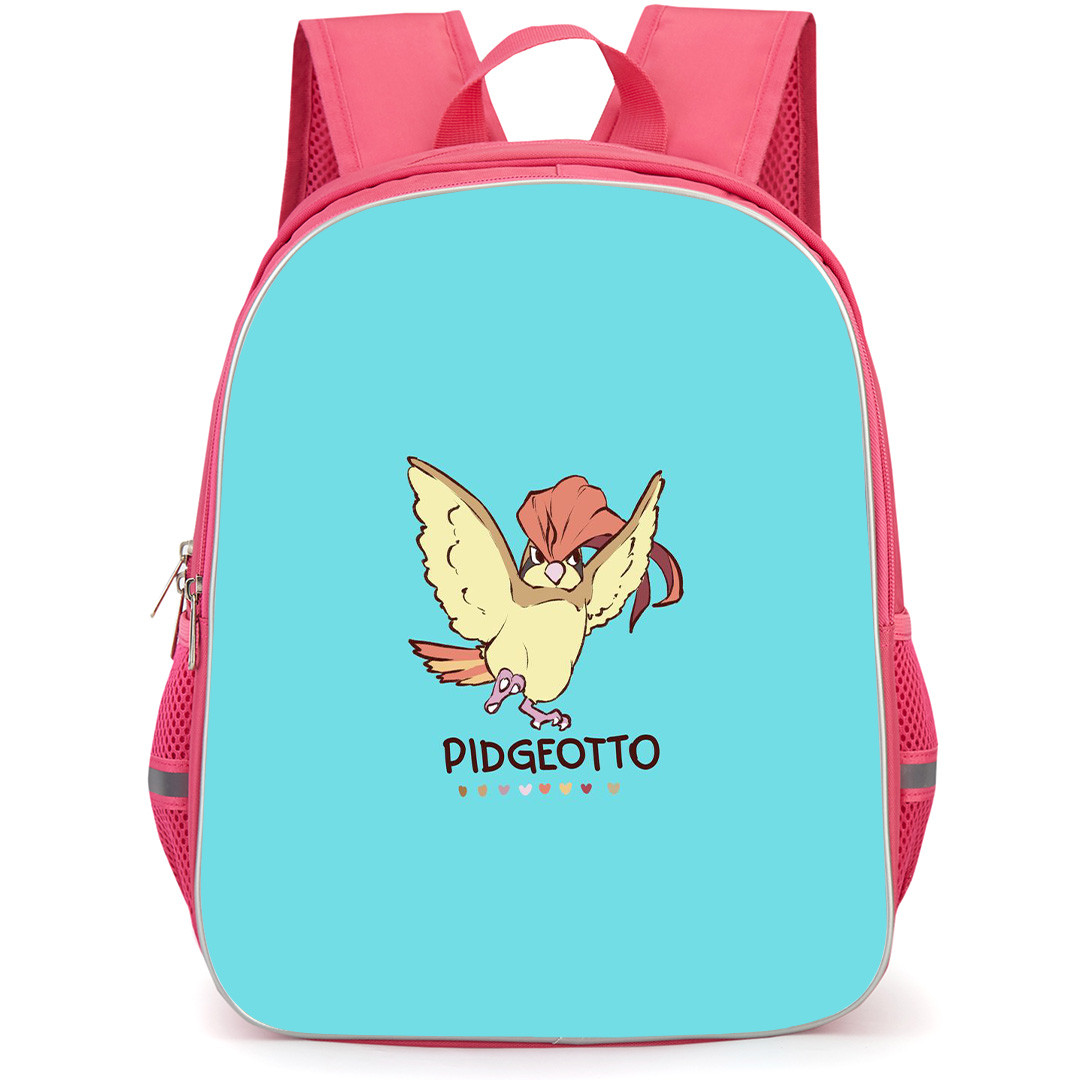 Pokemon Pidgeotto Backpack StudentPack - Pidgeotto Standing On Aqua Background
