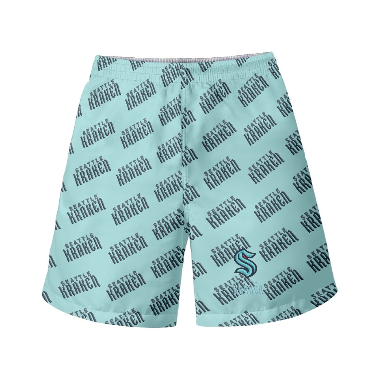 NHL Seattle Kraken Beach Shorts Swim Pants Swimming Trunks - Seattle Kraken Medley Monogram Wordmark