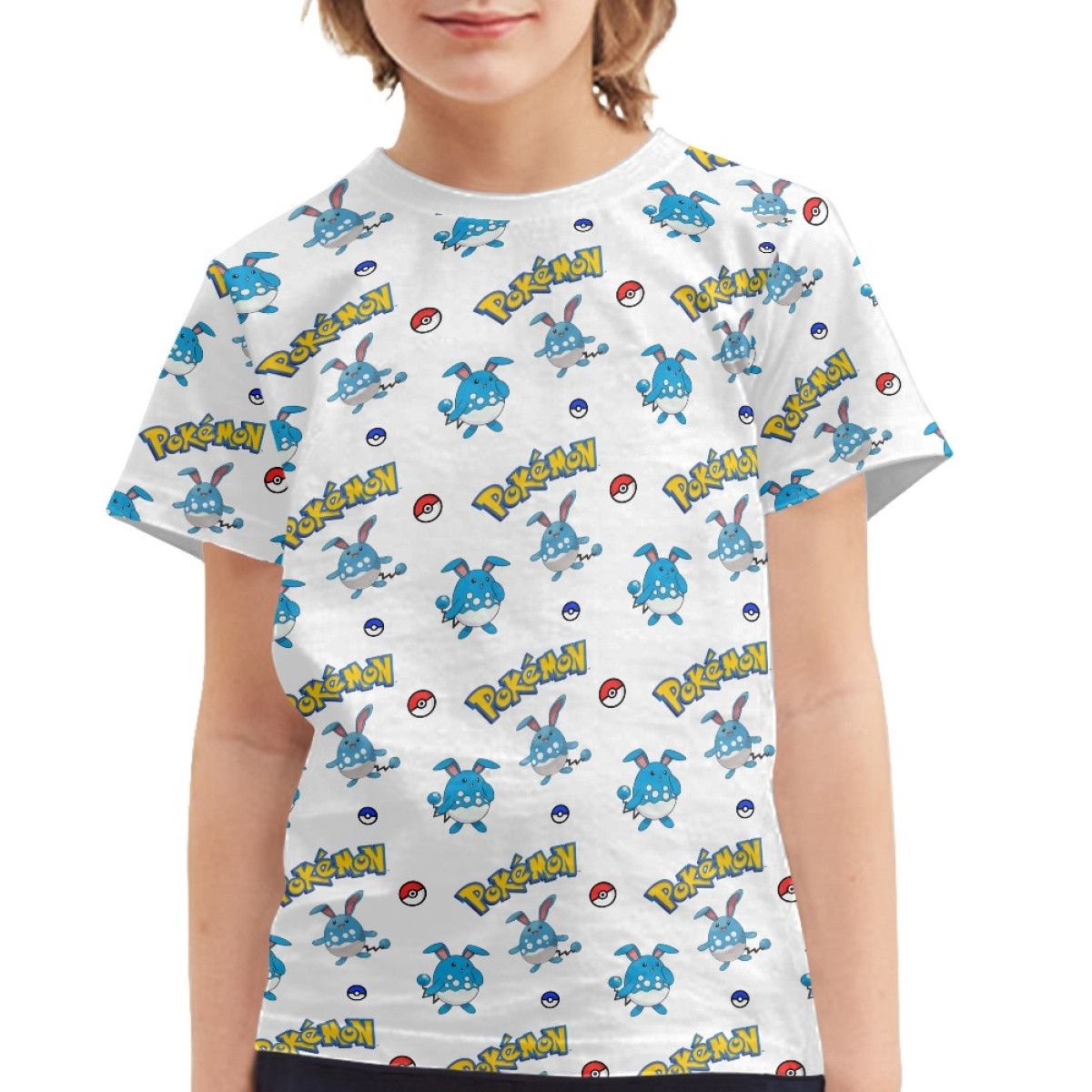 Pokemon Azumarill Tee Shirt T-Shirt Short Sleeve - Azumarill Character Series Art