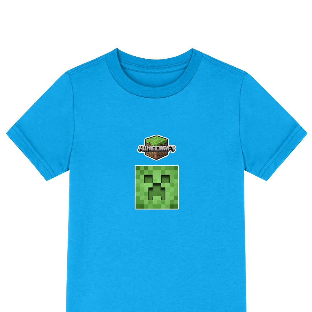 Minecraft Creeper Tee Shirt T-Shirt Short Sleeve - Creeper Face Chibi Art Series