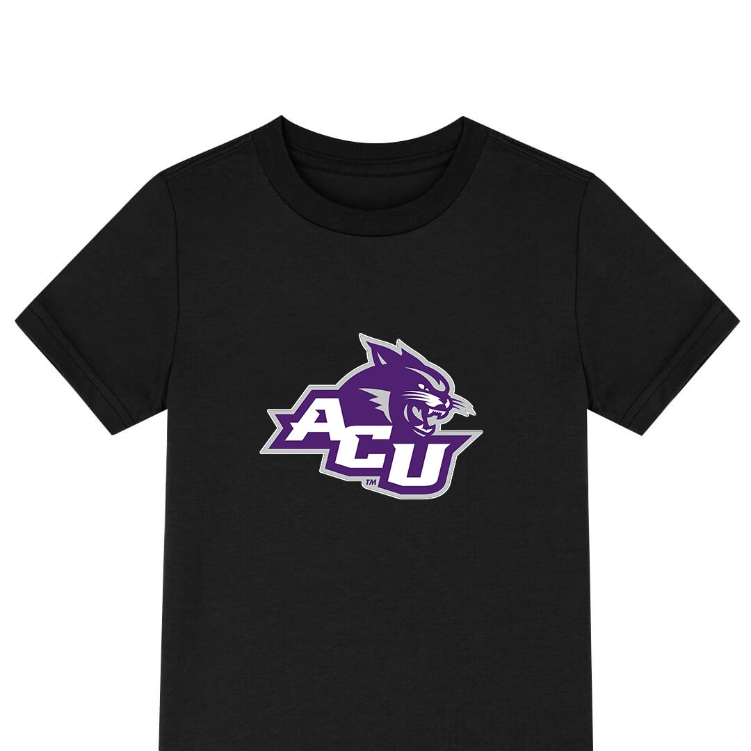 Abilene Christian Wildcats Tee Shirt T-Shirt Short Sleeve - Abilene Christian University Wildcats College Football Team Single Logo