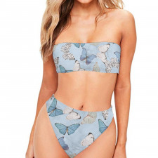 Burga Art Pattern Bandeau Bikini Two Piece Women's Swimsuit - Burga Give Me Butterflies Pattern Art Poster