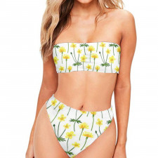 Floral Pattern Art Bandeau Bikini Two Piece Women's Swimsuit - Floral Pattern Wild Herbs Poster